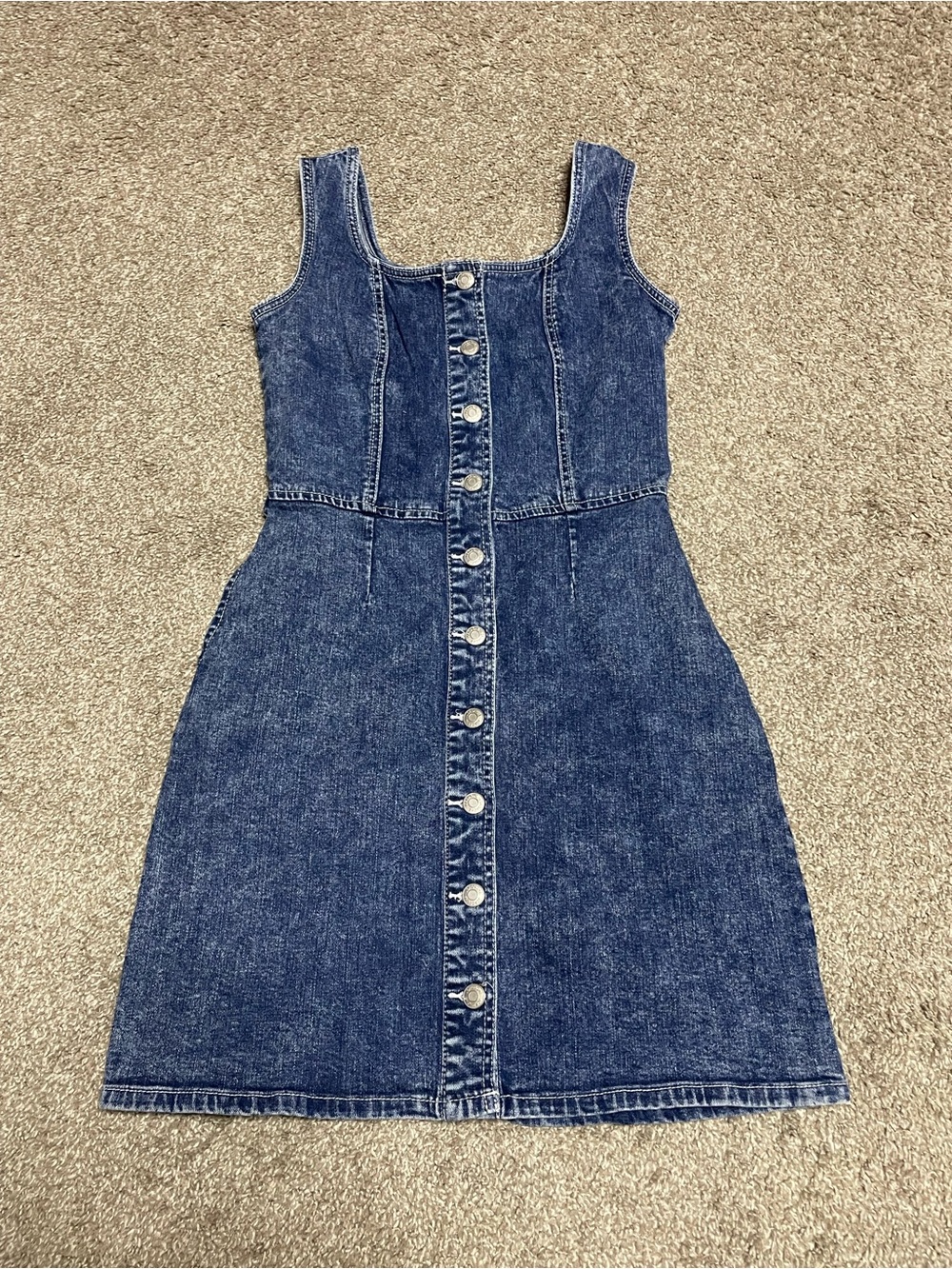 Jordache Vintage Button Front Denim Mini Dress Women’s Size XS